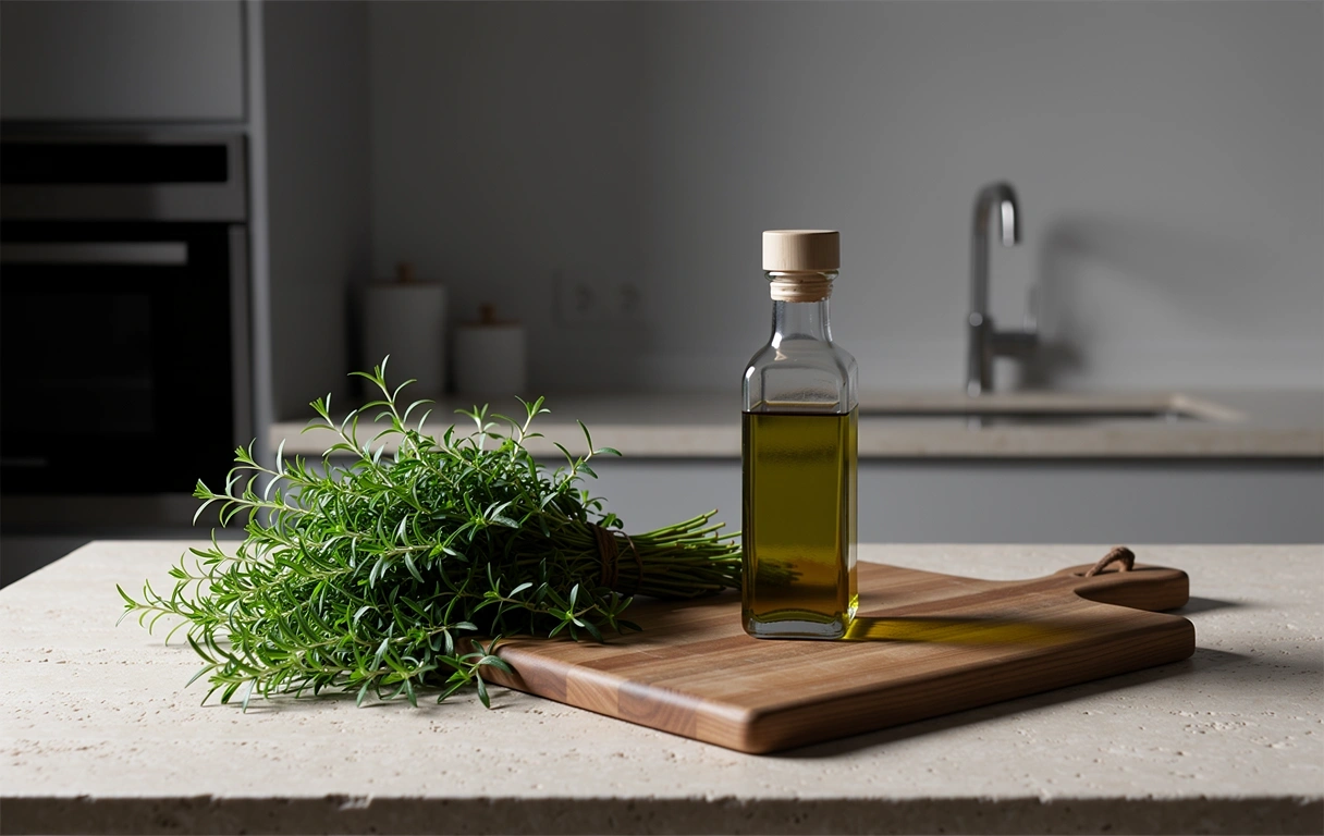 Bucătărie modernă și ingrediente proaspete