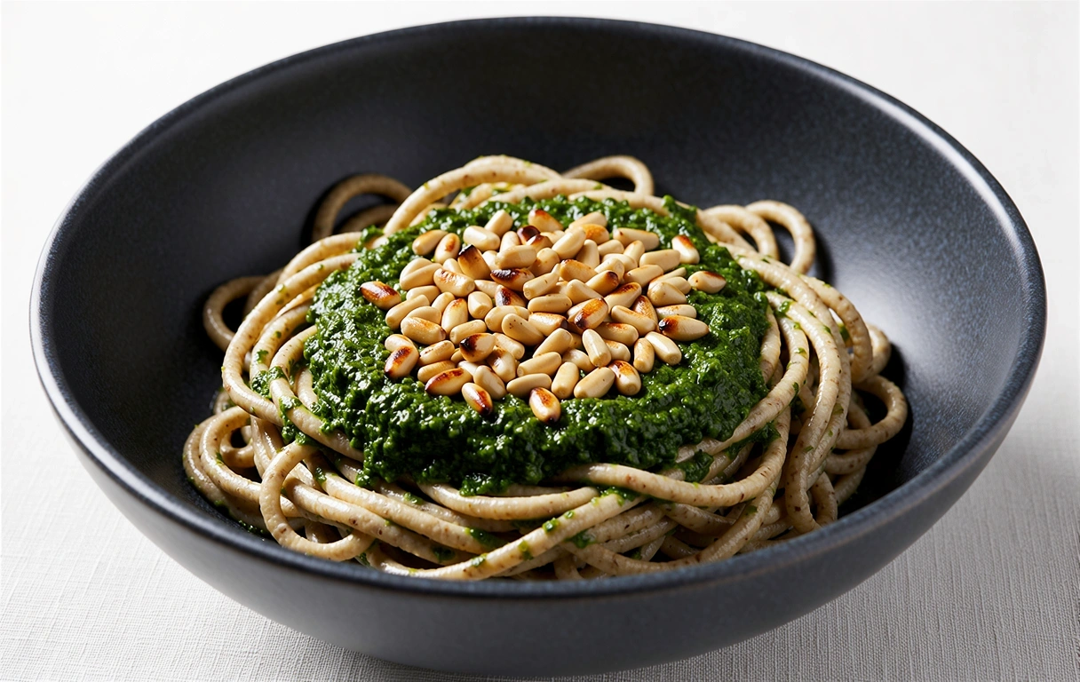 Paste integrale cu pesto